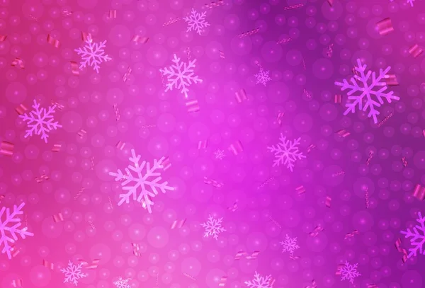 Světle Růžová Vektorová Textura Stylu Narozenin Zářící Ilustrace Vánočními Míčky — Stockový vektor