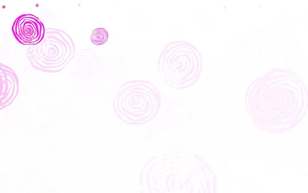 Licht Roze Vector Natuurlijke Kunstwerk Met Rozen Kleurrijke Illustratie Doodle — Stockvector