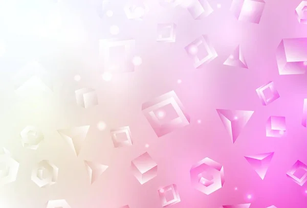 Ανοιχτό Ροζ Κίτρινο Διάνυσμα Φόντο Τρίγωνα Κύβους Glitter Αφηρημένη Εικόνα — Διανυσματικό Αρχείο