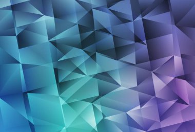 Açık pembe, çokgen şekilli mavi vektör deseni. Üçgenli soyut gradyan çizimi. İşiniz için en iyi akıllı tasarım.