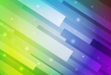 Çizgilerle, dikdörtgenlerle ışık çok renkli vektör düzeni. Soyut stil ve dikdörtgenlerle dekoratif tasarım. Şablon bir arkaplan olarak kullanılabilir.