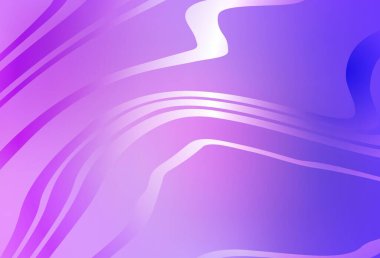 Açık Mor çizgili vektör şablonu. Kavisli çizgilerden oluşan parlak bir illüstrasyon. Posterler ve afişler için iş tasarımı.