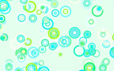 Noktalı açık yeşil vektör arkaplanı. Soyut arka planda bulanık kabarcıklar ve renkli gradyan. Güzel web siteleri için desen.