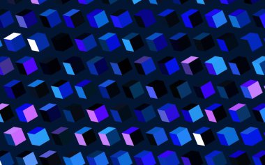 Koyu pembe, eşkenar dörtgenli mavi vektör şablonu. Dikdörtgenleri ve kareleri olan güzel bir çizim. İş ilanınız için akıllı tasarım.