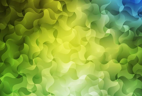 Světle Zelená Žlutá Vektorová Kulisa Zakřivenými Čárami Obehnaná Abstraktní Ilustrace — Stockový vektor