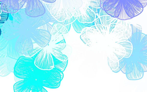 Bleu Clair Motif Abstrait Vectoriel Vert Avec Des Fleurs Illustration — Image vectorielle