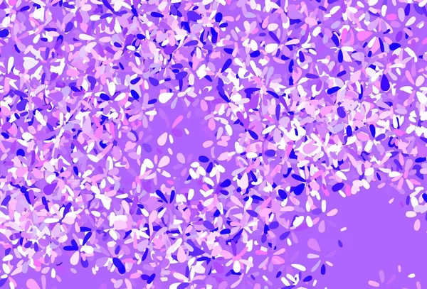 Luz Púrpura Textura Garabato Vector Rosa Con Hojas Ilustración Abstracta — Vector de stock