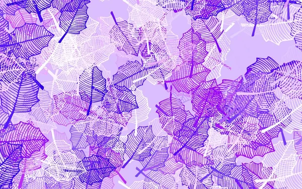 Светло Фиолетовая Векторная Фактура Листьями Дудл Иллюстрация Листьев Цветов Стиле — стоковый вектор