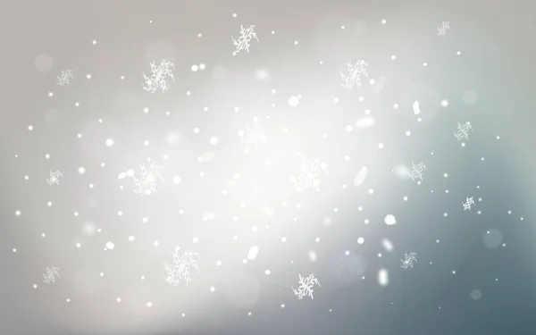有圣诞雪花的浅灰矢量图案 雪带着渐变模糊的抽象背景 这个图案可以用在新年广告和小册子上 — 图库矢量图片