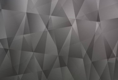 Açık gri vektör eğimli üçgenler. Üçgenlerden oluşan parlayan çokgen çizimler. Cep telefonunun arka planının şablonu.