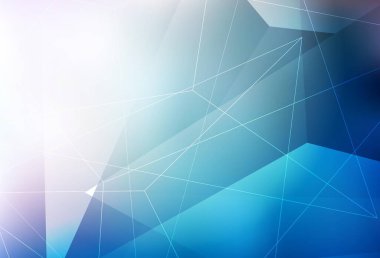Işık Mavisi vektör arkaplanı çizgiler, üçgenler. Üçgenli soyut gradyan çizimi. Broşürler, broşürler için desen