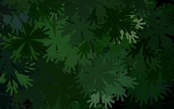Tmavě Zelené Vektor Přírodní Pozadí Květinami Moderní Abstraktní Ilustrace Květinami — Stockový vektor