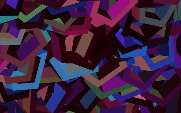 Fond Vectoriel Multicolore Foncé Avec Ensemble Hexagones Hexagones Colorés Sur — Image vectorielle