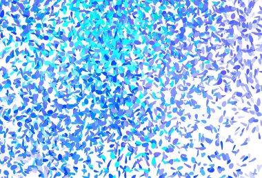 Açık mavi, yeşil vektör karalama arkaplanı yapraklarla. Bulanık arkaplanda, gradyanı olan yapraklar. Marka kitabınız için yeni şablon.