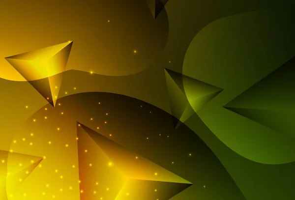 Dark Green Жовтий Векторний Дизайн Єднанням Точок Ліній Кольоровому Тлі — стоковий вектор