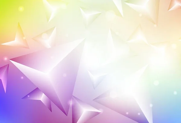Licht Multicolor Vectorsjabloon Met Kristallen Driehoeken Glitter Abstracte Illustratie Met — Stockvector