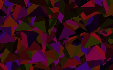 Koyu pembe, sarı vektör düzeni çizgiler, üçgenler. Üçgen şekilli ışıltılı soyut çizimler. İniş sayfası için modern şablon.