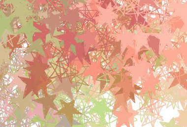 Açık Pembe, parlak yıldızlı sarı vektör düzeni. Renkli yıldızlı soyut çizimler. Reklamınız, posteriniz, afişiniz için en iyi tasarım.