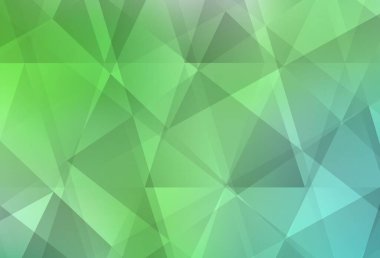 Açık yeşil vektör üçgen arka plan. Gradyanı olan üçgen geometrik örnek. Marka kitabınız için yeni şablon.