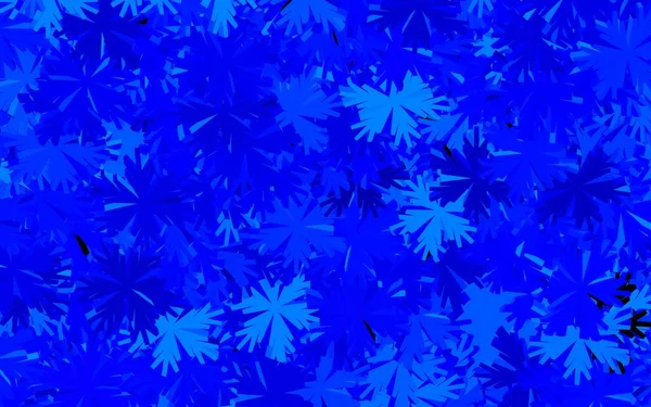 Vetor Azul Escuro Fundo Elegante Com Flores Ilustração Colorida Com —  Vetores de Stock