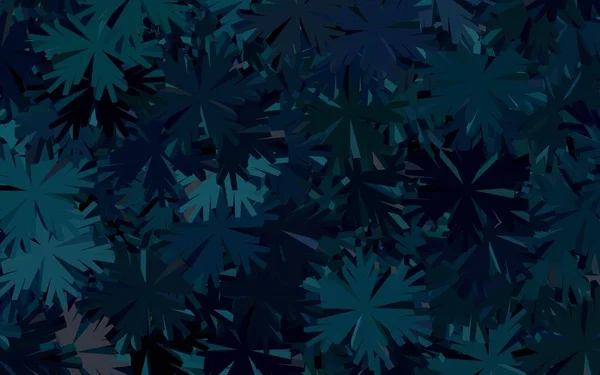 Темно Зеленый Векторный Узор Цветами Красочная Иллюстрация Цветами Стиле Каракулей — стоковый вектор