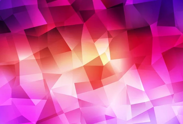 Шаблон Светло Розового Желтого Векторных Треугольников Красочная Иллюстрация Абстрактном Стиле — стоковый вектор