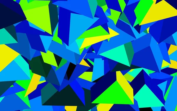 Azul Oscuro Fondo Vector Verde Con Líneas Triángulos Hermosa Ilustración — Archivo Imágenes Vectoriales