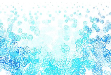 Memphis şekilli hafif MLUE vektör arkaplanı. Soyut tarzda rengarenk gradyan şekilleri olan bir resim. İşiniz için en iyi akıllı tasarım.