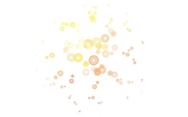 Açık Turuncu vektör arkaplan ve noktalar. Doğa tarzında bulanık halkaları olan güzel renkli çizimler. Fütürist reklamlar ve kitapçıklar için şablon.