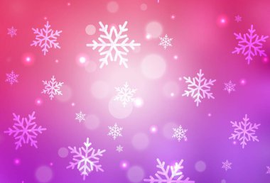 Açık Mor, doğum günü tarzında pembe vektör dokusu. Noel özellikleriyle basit bir gradyan çizimi. Üniversitenin tanıtımı için akıllı tasarım.