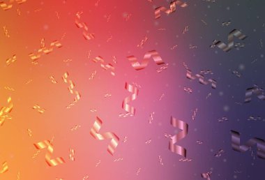 Açık pembe, Noel tarzında sarı vektör deseni. Noel sembolleri ve tabelaları ile renkli çizimler. Reklamlar, posterler, kitap afişleri için desen.