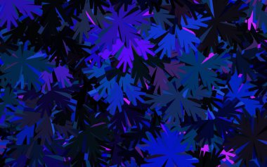 Koyu pembe, çiçekli mavi vektör arka plan. Çiçeklerle bulanık şekilli yaratıcı çizimler. Web sitesi yöneticileri ve tasarımları için desen.