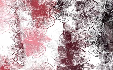 Açık pembe, çiçekli kırmızı vektör karalama deseni. Karalama tarzında çiçekli renkli bir çizim. İşiniz için yeni tasarım.