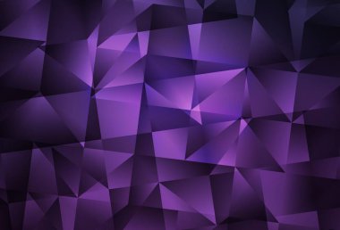 Koyu Mor vektör soyut çokgen şablon. Degradeli zarif parlak poligonal illüstrasyon. Tasarımınız için üçgen desen.