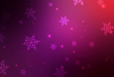 Koyu mor, pembe vektör arkaplan, tatil tarzında. Noel özellikleriyle basit bir gradyan çizimi. Kitapçıklar, eğitim broşürleri.