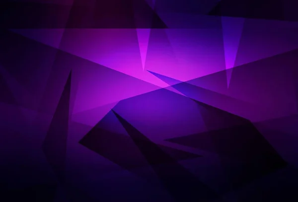 Dark Purple Modello Vettoriale Rosa Con Cristalli Triangoli Illustrazione Astratta — Vettoriale Stock