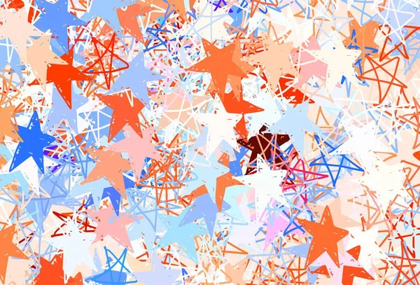 Светло Голубая Красная Векторная Текстура Красивыми Звездами Блестящие Абстрактные Иллюстрации — стоковый вектор