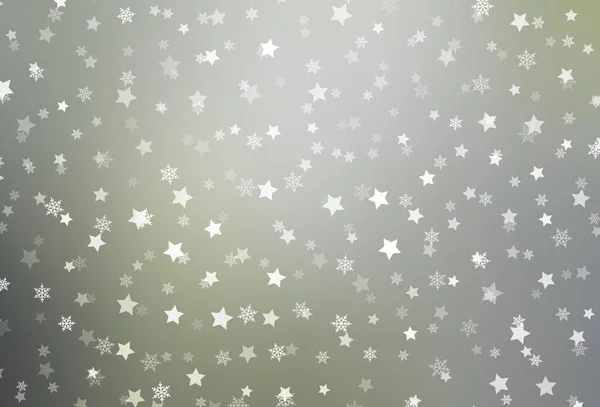 Светло Серый Векторный Фон Хмельными Снежинками Звездами Красочные Снежинки Градиентными — стоковый вектор