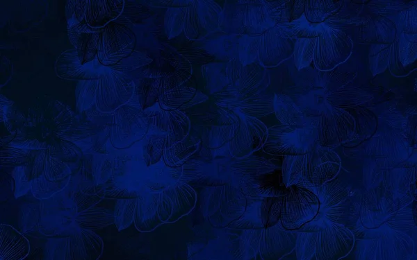 Projeto Abstrato Vetorial Blue Escuro Com Flores Ilustração Abstrata Moderna — Vetor de Stock