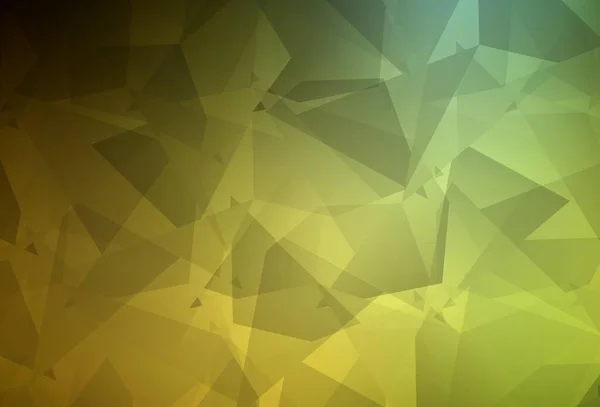 Dunkelgrüne Gelbe Vektorschablone Mit Chaotischen Polyformen Dekorative Gestaltung Abstrakten Stil — Stockvektor