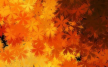 Koyu turuncu vektör desenli ve çiçekli. Çiçekli yepyeni renkli bir illüstrasyon. İşiniz için yeni tasarım.