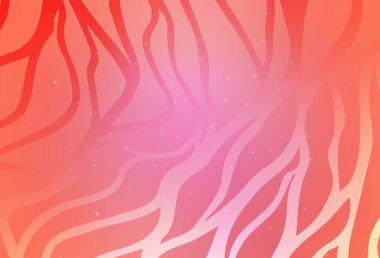 Bükülmüş çizgileri olan açık pembe vektör şablonu. Değişken çizgileri olan renkli soyut çizimler. Broşürler, broşürler için doku.