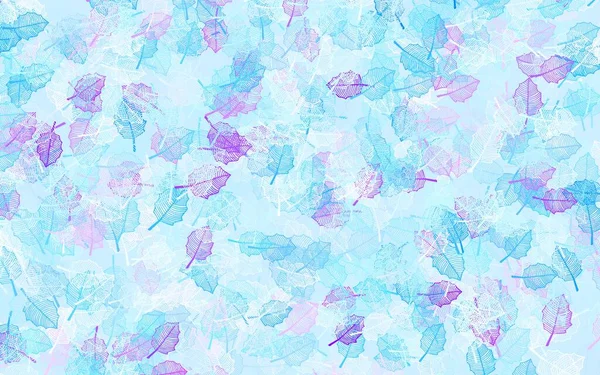 Hellrosa Blauer Vektorhintergrund Mit Blättern Bunte Abstrakte Illustration Mit Blättern — Stockvektor