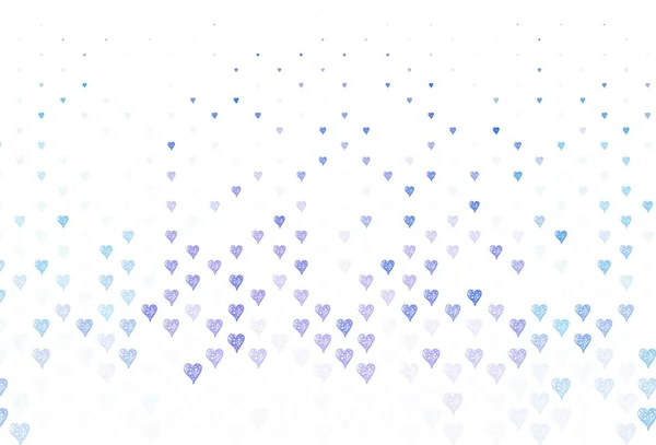 Světlá Růžová Modré Vektorové Pozadí Srdcem Krásná Abstraktní Srdce Barevném — Stockový vektor