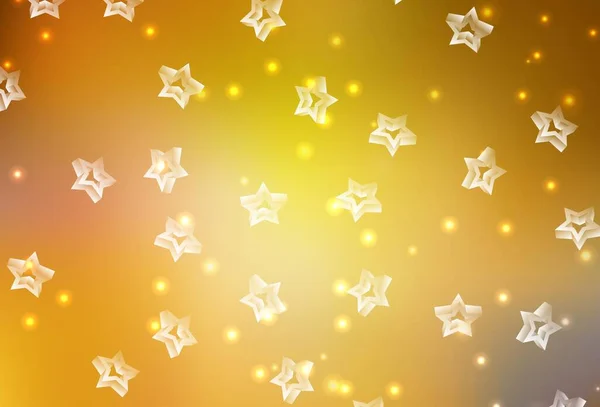 Küçük Büyük Yıldızlı Koyu Sarı Vektör Arkaplan Renkli Yıldızlı Soyut — Stok Vektör