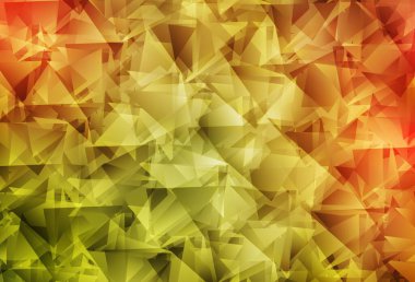 Açık kırmızı, sarı vektör üçgen çizim. Üçgenlerden oluşan parlayan çokgen çizimler. Web siteniz için çokgen tasarım.