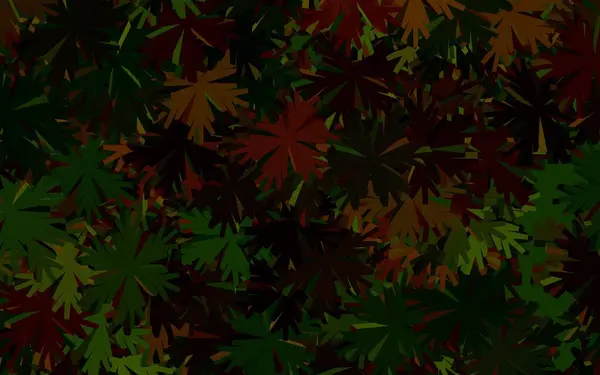Темно Зеленая Красная Векторная Капель Цветами Декоративный Дизайн Цветов Белом — стоковый вектор
