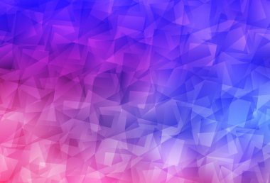 Açık Pembe, Mavi vektör soyut mozaik fon. Gradyanı olan zarif parlak çokgen çizimi. İş tasarımınız için yepyeni bir tarz.