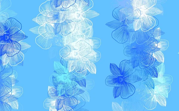 Luz Azul Vetor Arte Natural Com Flores Ilustração Criativa Estilo — Vetor de Stock