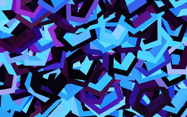 Mörkrosa Blå Vektor Mall Hexagonal Stil Illustration Färgade Hexagoner Suddig — Stock vektor